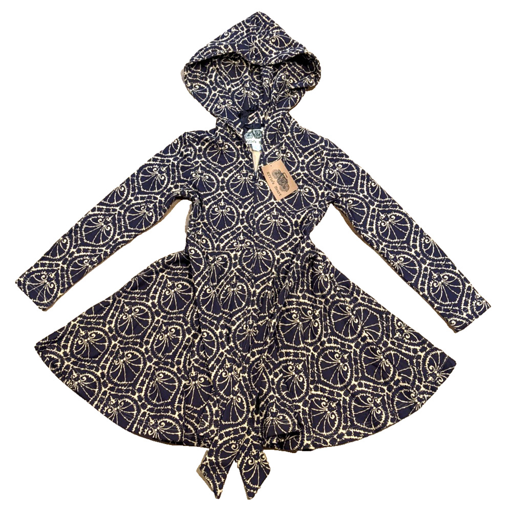 Effie’s Heart Claudia Coat Cockle Print Purple Cream Size S NWT Full Zip Hoodie